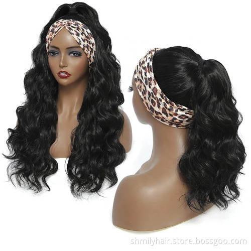 Shmily 100% Virgin Brazilian Headband Wigs,Cheap Wholesale Natural Human Hair Wigs For Black Women,None Lace Body Wave Wigs